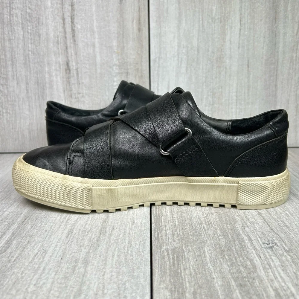 Frye Gia Low Moto Buckle Harness Black Leather Sneaker Shoes Women’s Size 8 - Picture 2 of 11